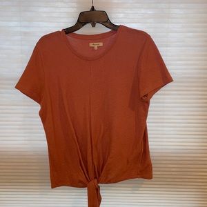 madewell front knot shirt